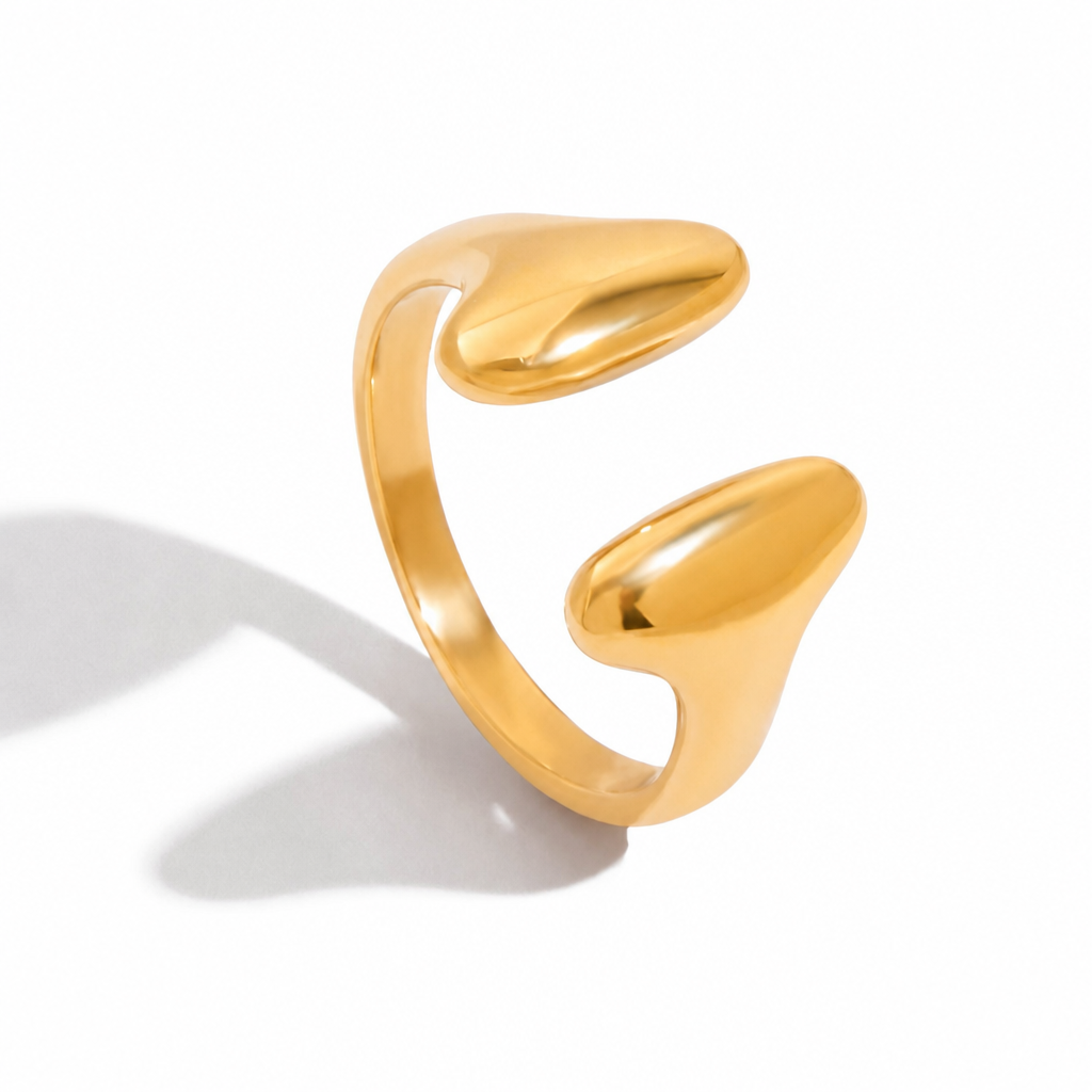 twist flow ring gold edelstahl wasserfest