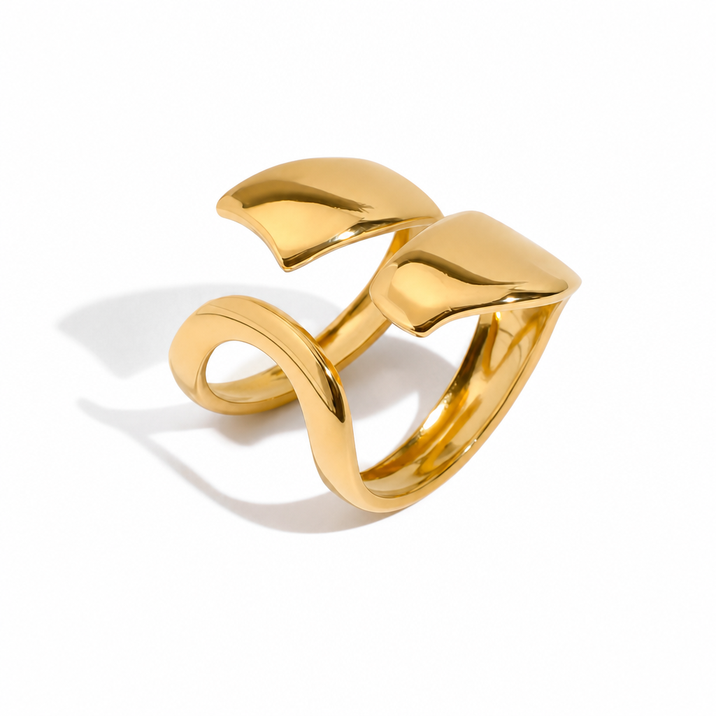 twist ribbon ring gold edelstahl wasserfest verstellbar