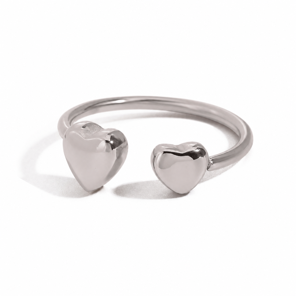 heart embrace bangle silber edelstahl wasserfest