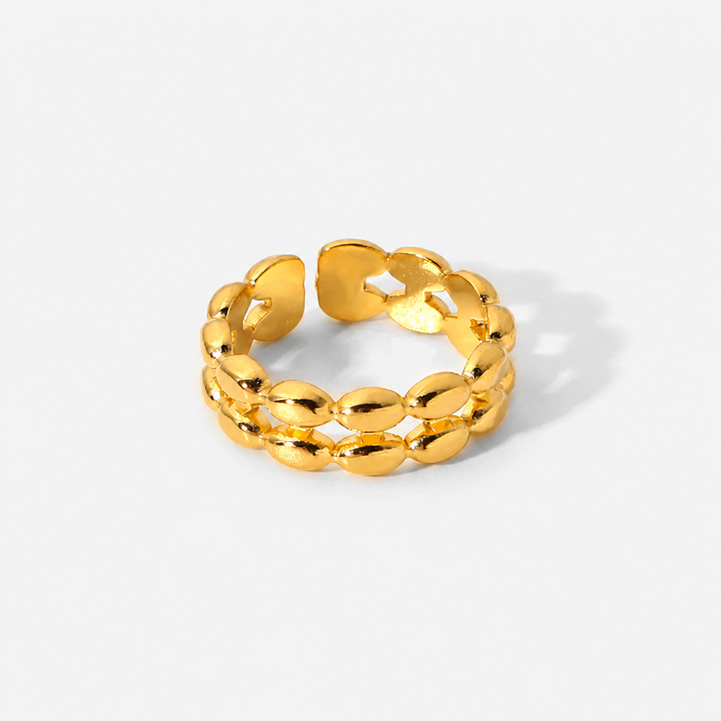 chain link ring kettenglieder gold edelstahl wasserfest breit