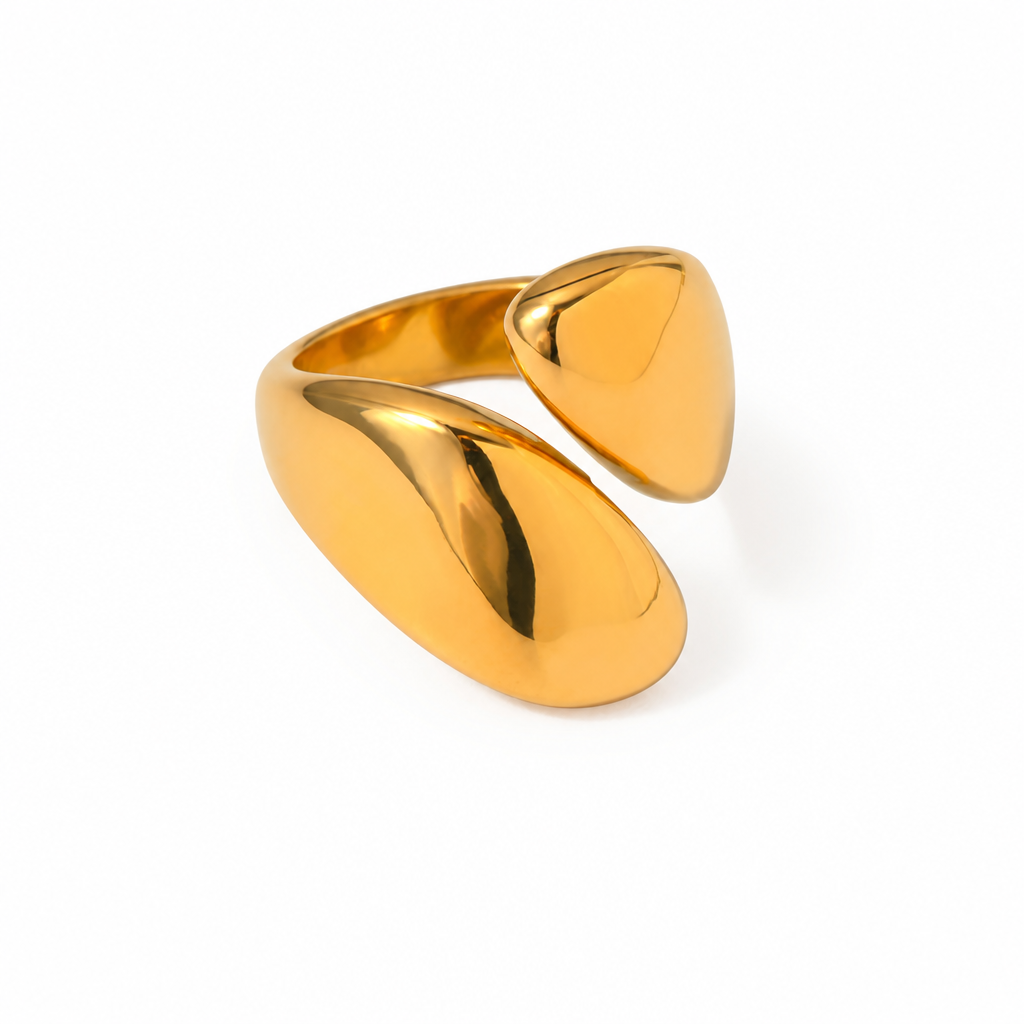 silver heart ring gold edelstahl wasserfest