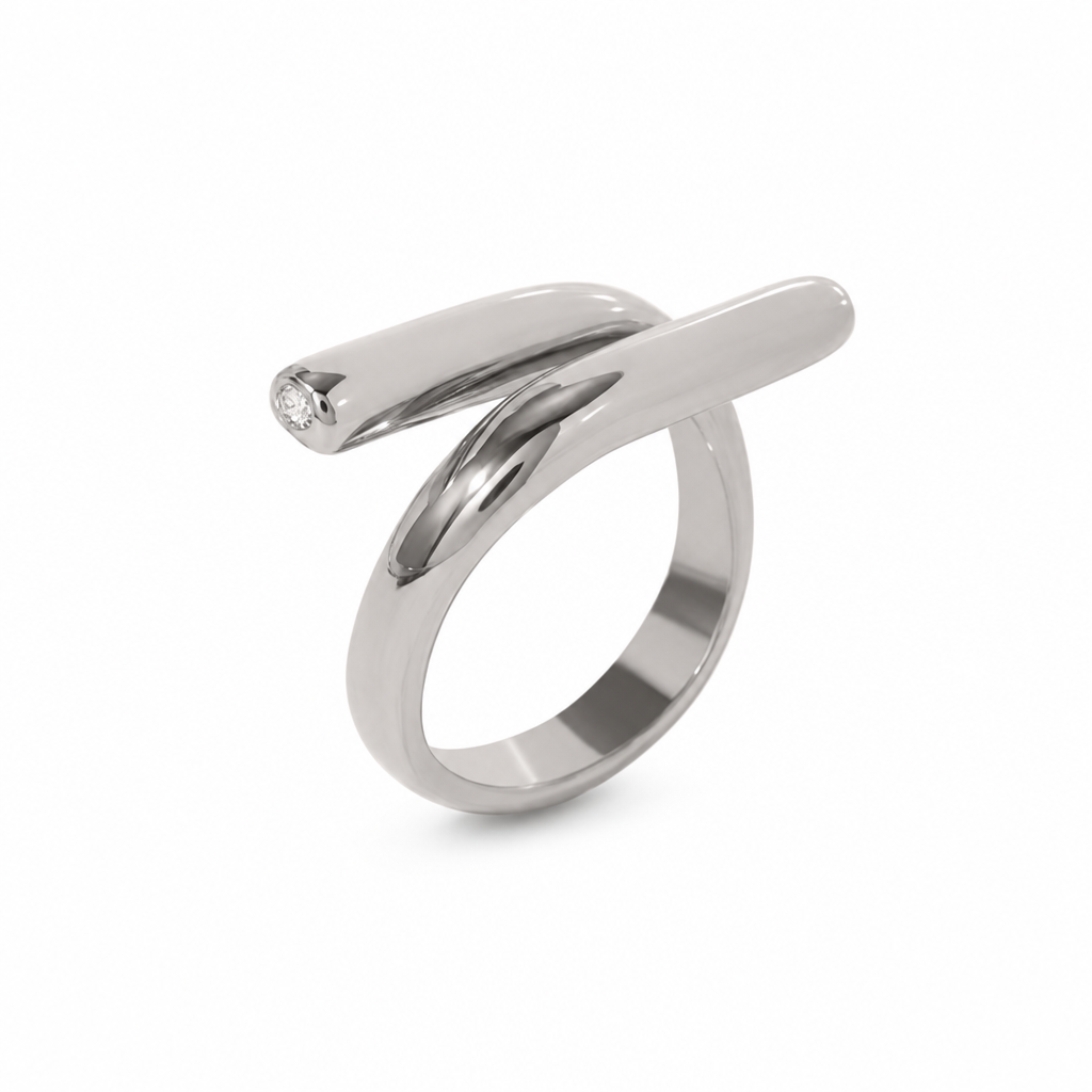 sparkle statement ring silber edelstahl zirkonia cz wasserfest