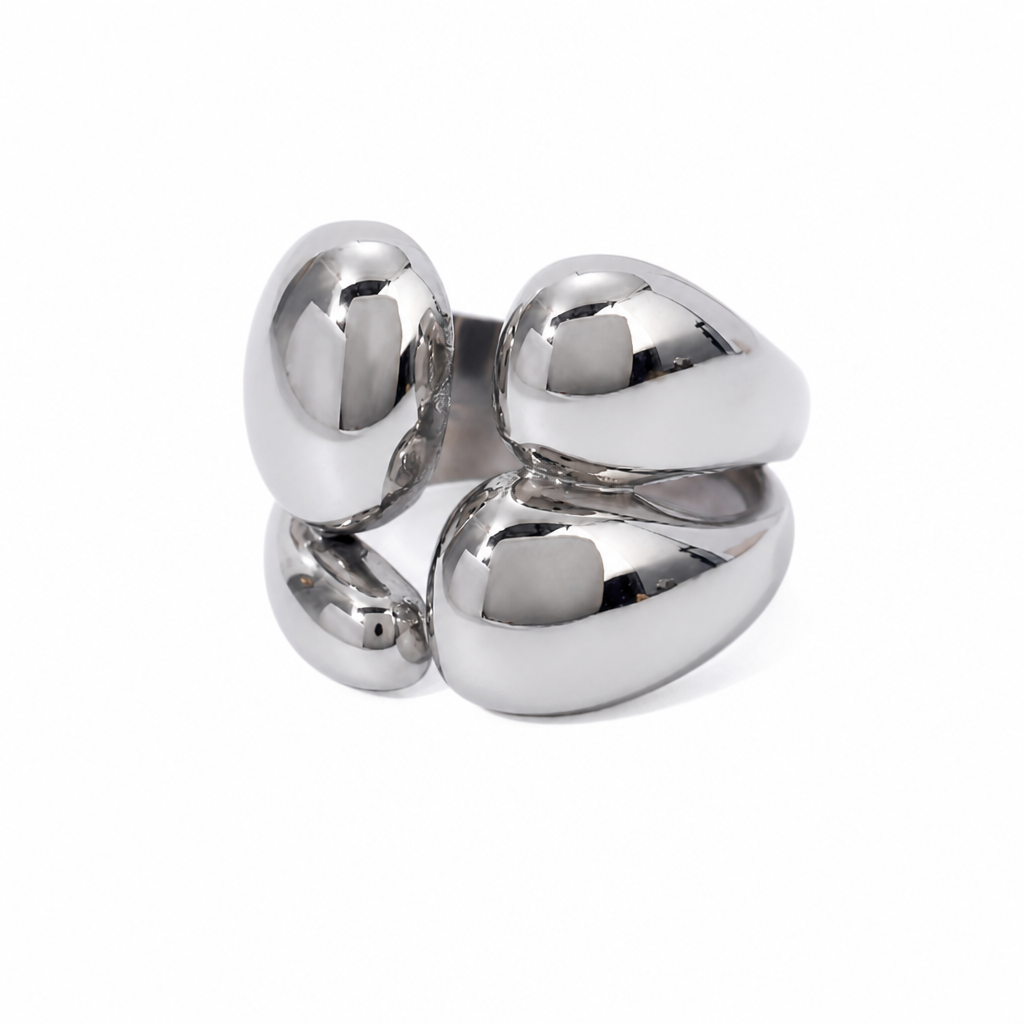 dome stack ring silber edelstahl wasserfest