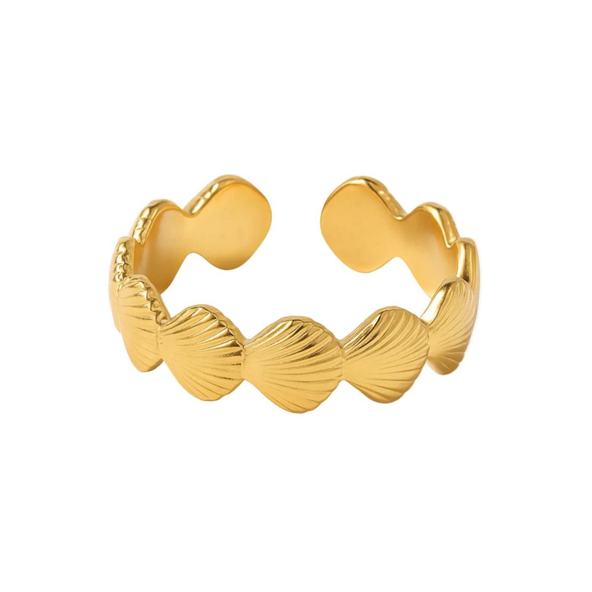 shell shine ring gold edelstahl muschelform