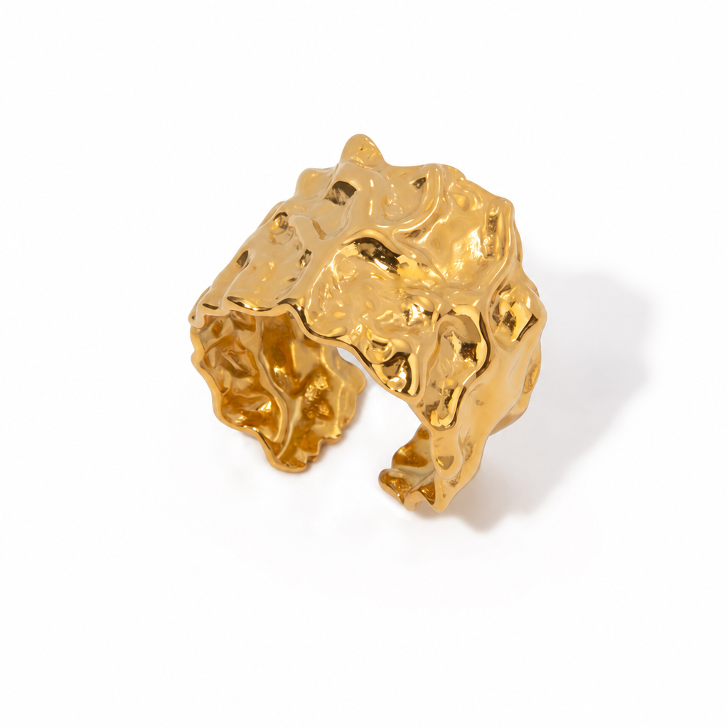 stone texture ring gold edelstahl wasserfest