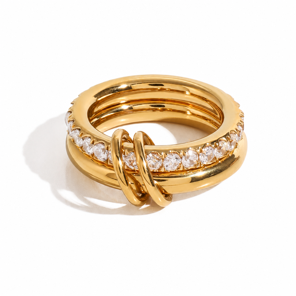twisted sparkle ring gold edelstahl wasserfest