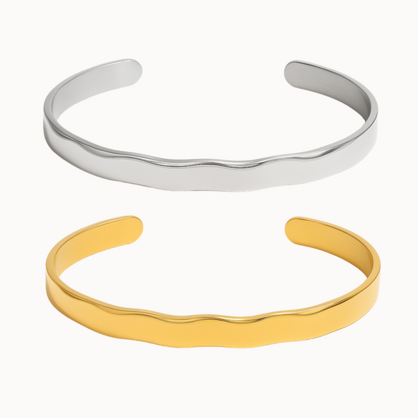 Wave Cuff Armreif - Breit
