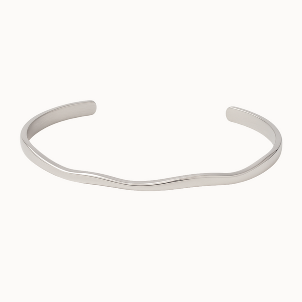 Wave Cuff Armreif - Schmal