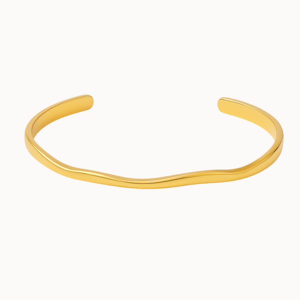 Wave Cuff Armreif - Schmal