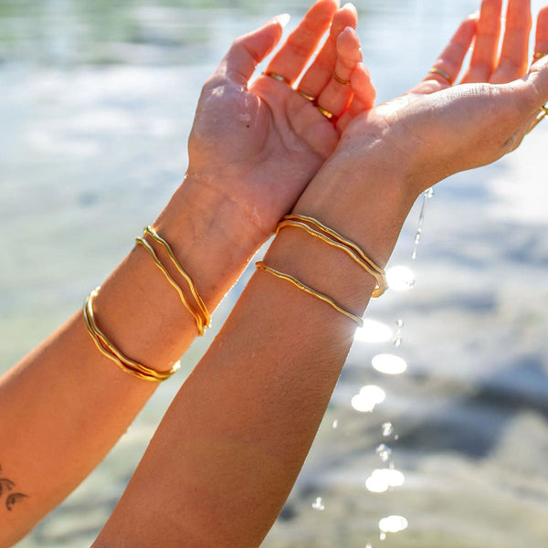 Wave Cuff Armreif - Breit