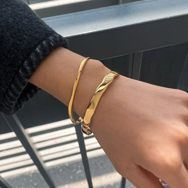 Wave Cuff Armreif - Breit